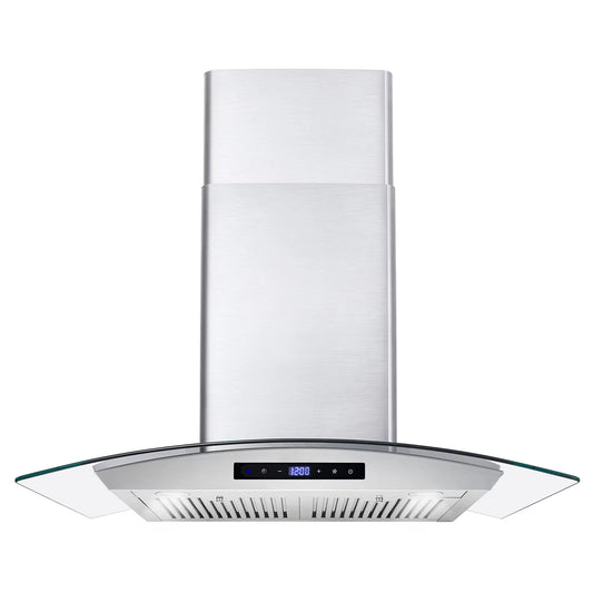 Cosmo 668AS900 36 in. 380 CFM Ducted Wall Mount Range Hood with Tempered Glass Visor and Permanent Filters