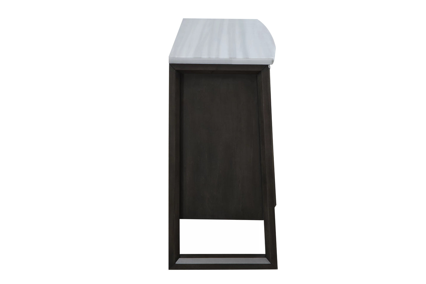Acme Madan Wooden Frame Server in Marble and Gray Oak