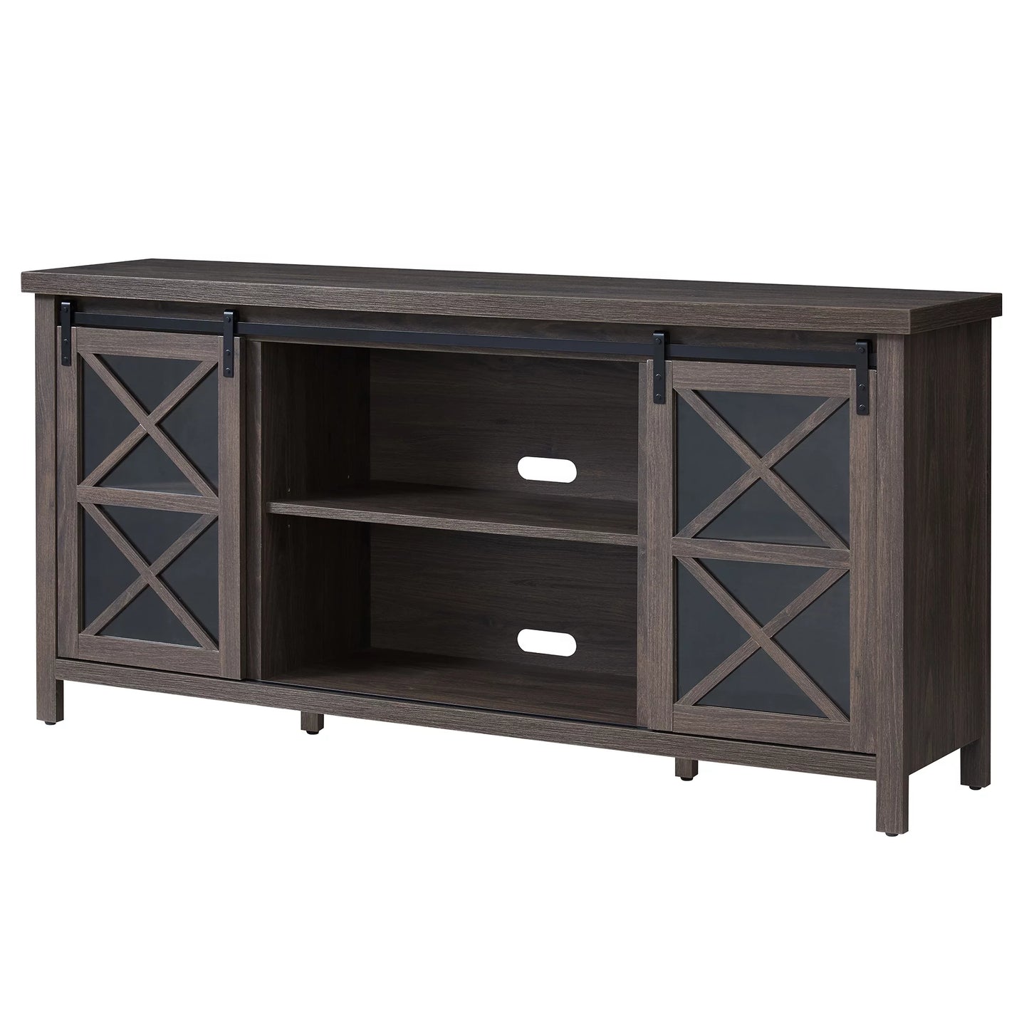Addison&Lane Clementine TV Stand for TVs up to 80", Antiqued Gray Oak