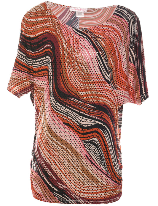 Abstract Print Evening Top - M