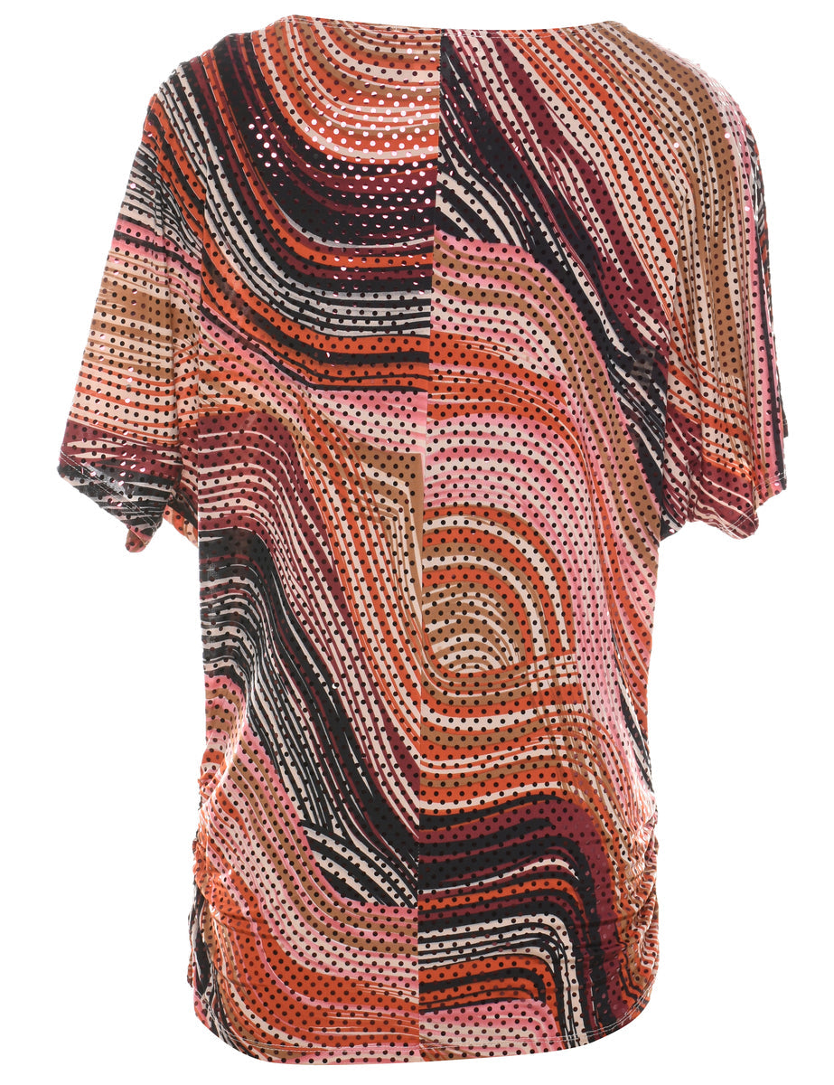 Abstract Print Evening Top - M